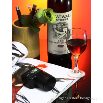 (Top) auto vacuum battery powered temperature display anti-tilt wine bottle stopper